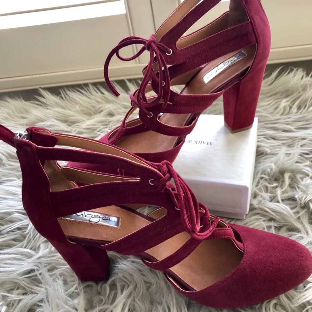 Brand New Burgundy Suede Halogen Heels